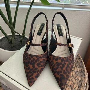Franco Sarto Khloe Slingback Leopard Print Heels! Brand new. Never worn!